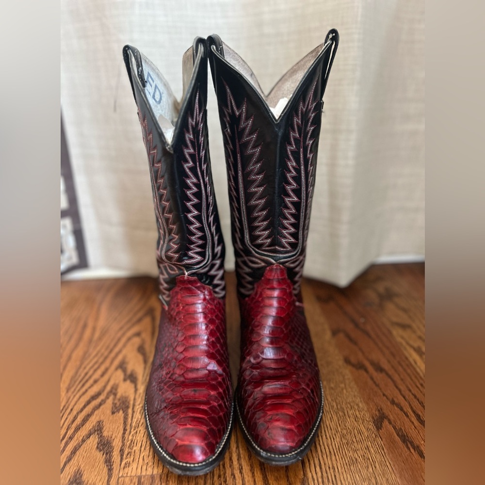 Cowtown Cowboy Western Boots Size 7.5/8 Genuine Python